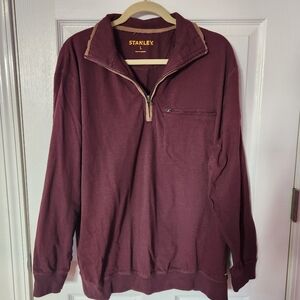 Stanley Men's Qaurter Zip-Up Maroon Sweater